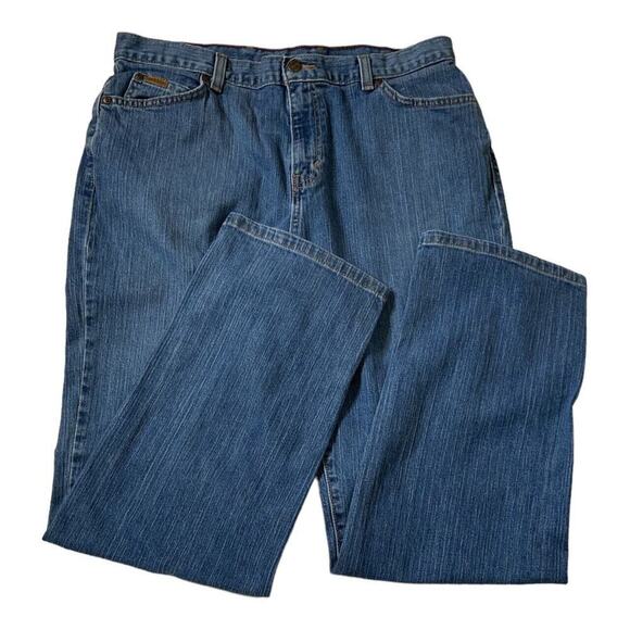 Eddie Bauer Jeans Women's Size 14 Regular Straight Leg Stretch Medium Wash Denim - Picture 3 of 9